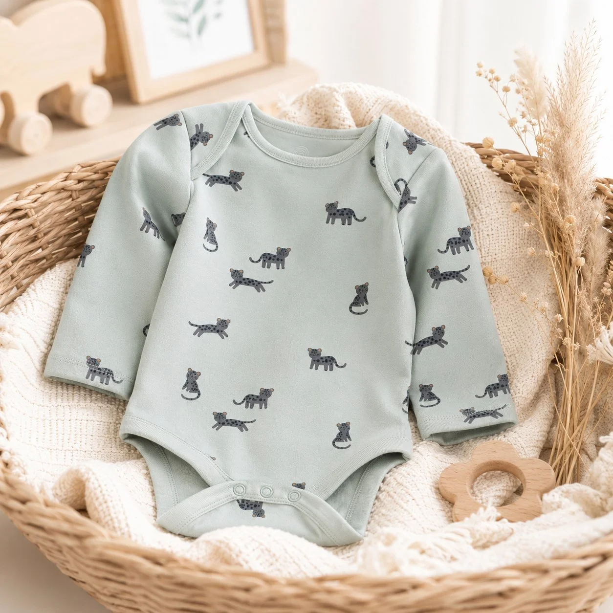 Teal Blue 5 Pack Baby Bodysuits – 100% Cotton for Everyday Comfort - Image 3