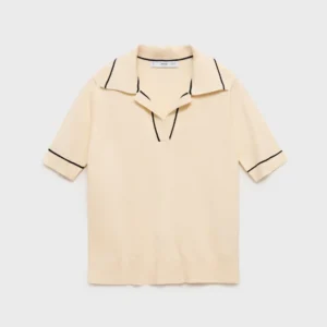 Polo-neck sweater with contrasting trims