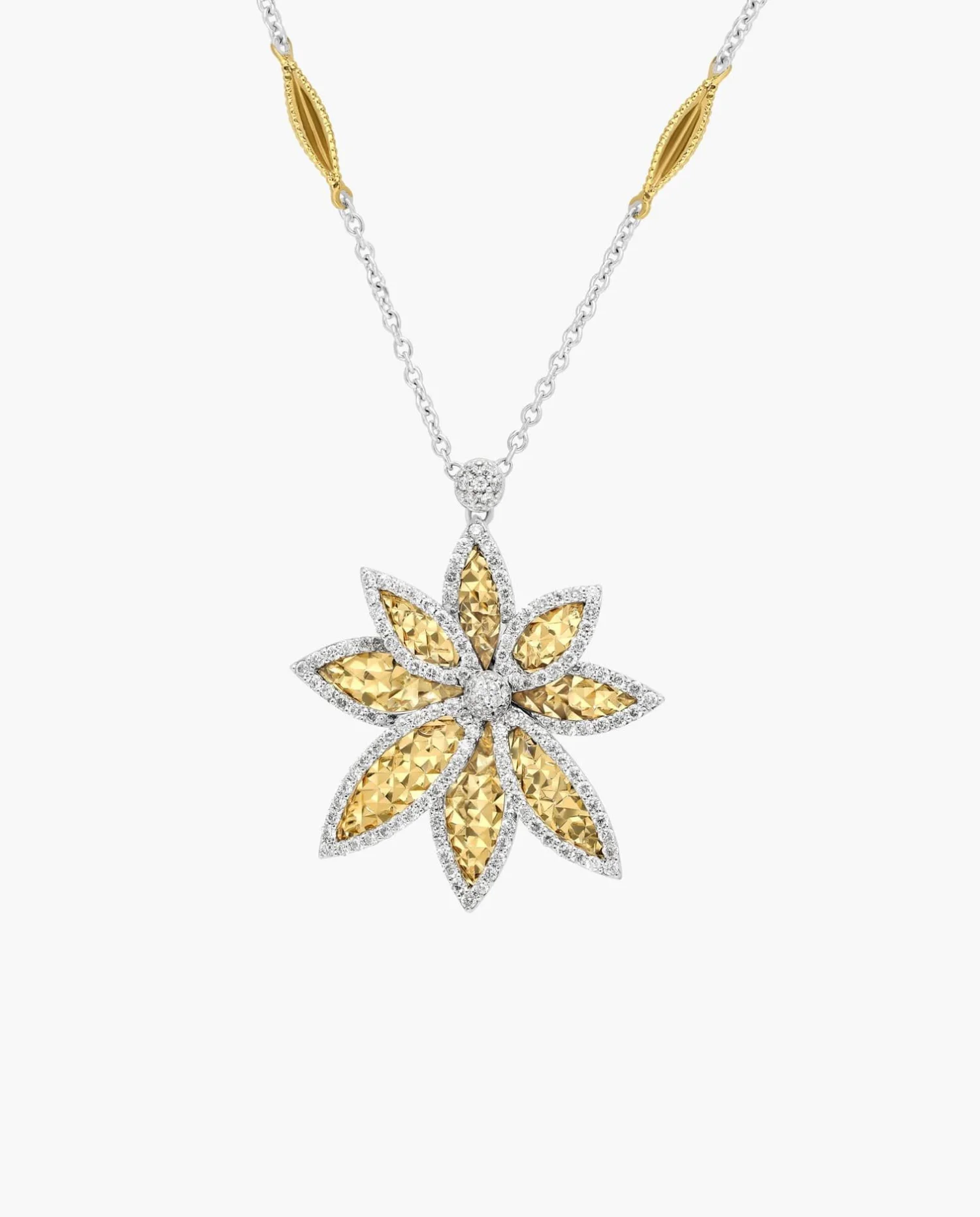 Diamond Floral Pendant Necklace