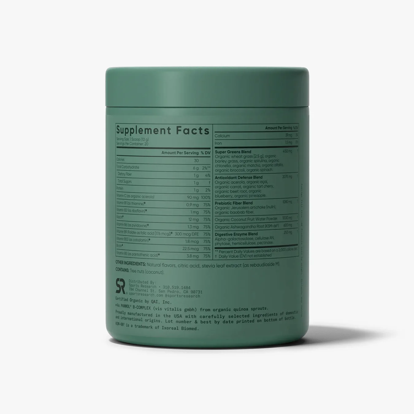 Sports Research® Organic Greens Superfood Powder. - Image 2