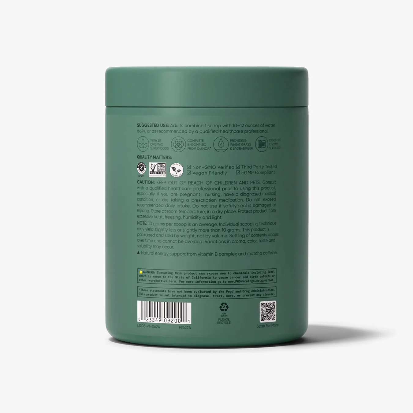 Sports Research® Organic Greens Superfood Powder. - Image 3