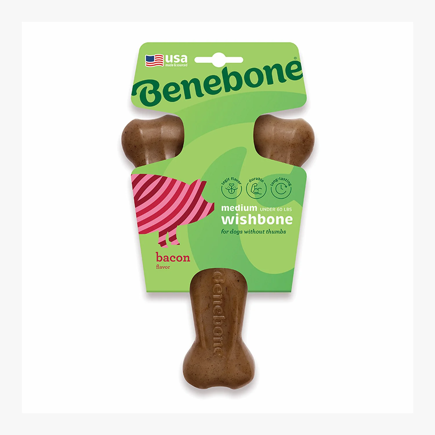 Benebone Wishbone Dog Chew New Toy Bacon pet - Image 4