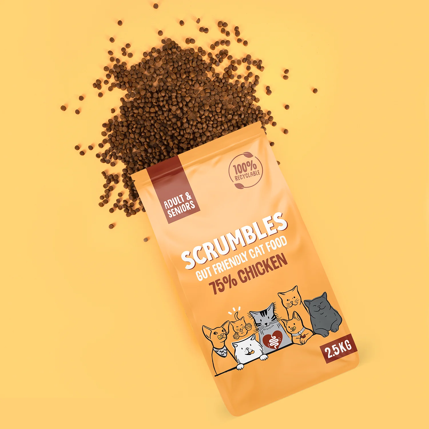 Scrumbles Complete Adult & Senior Dry Cat Food Chicken 2.5kg - Image 6