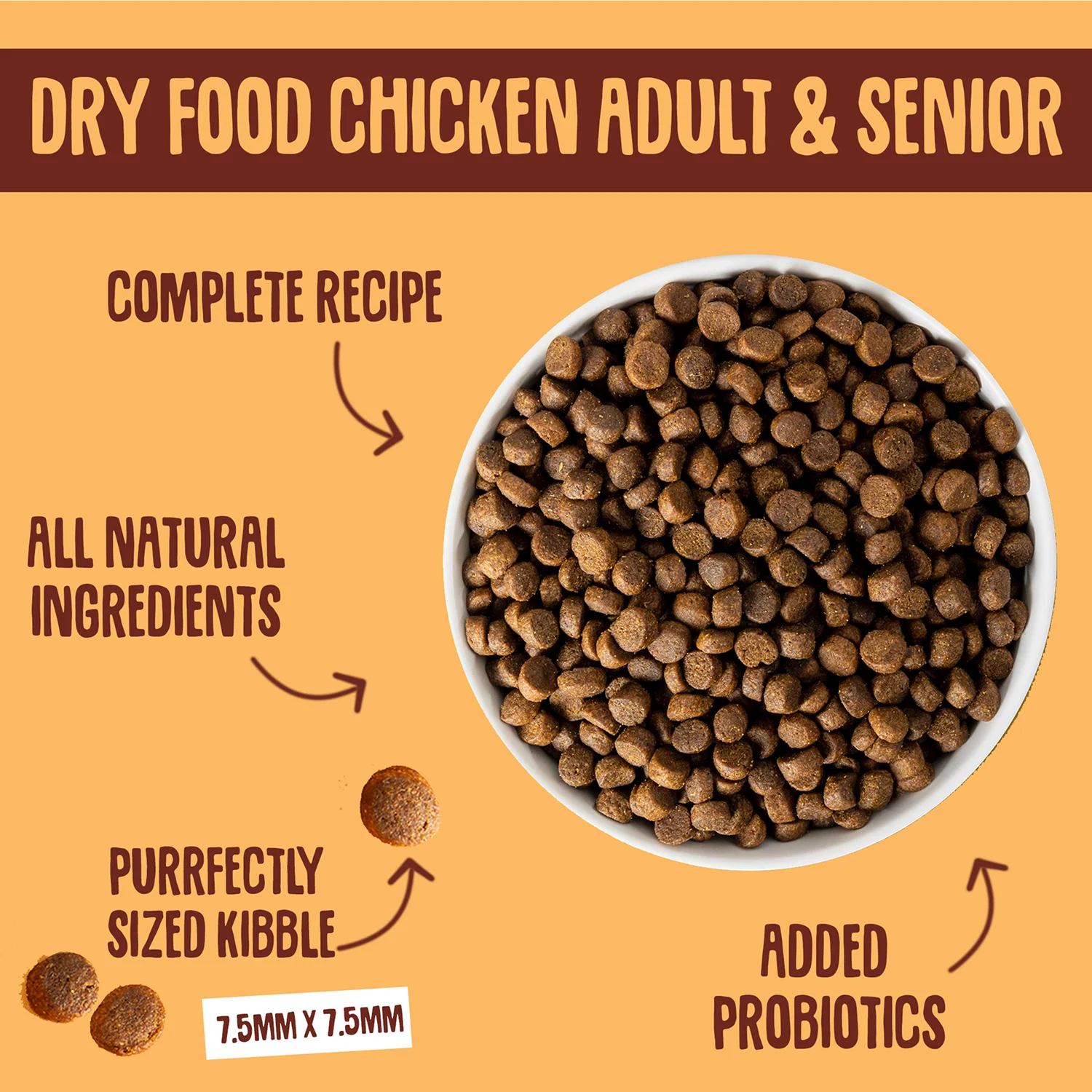 Scrumbles Complete Adult & Senior Dry Cat Food Chicken 2.5kg - Image 3