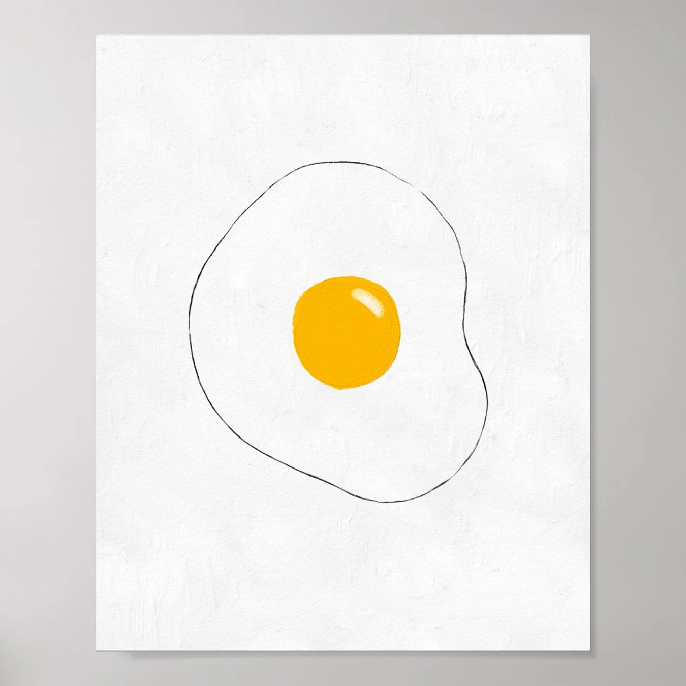 Minimalist Fried Egg Wall Art