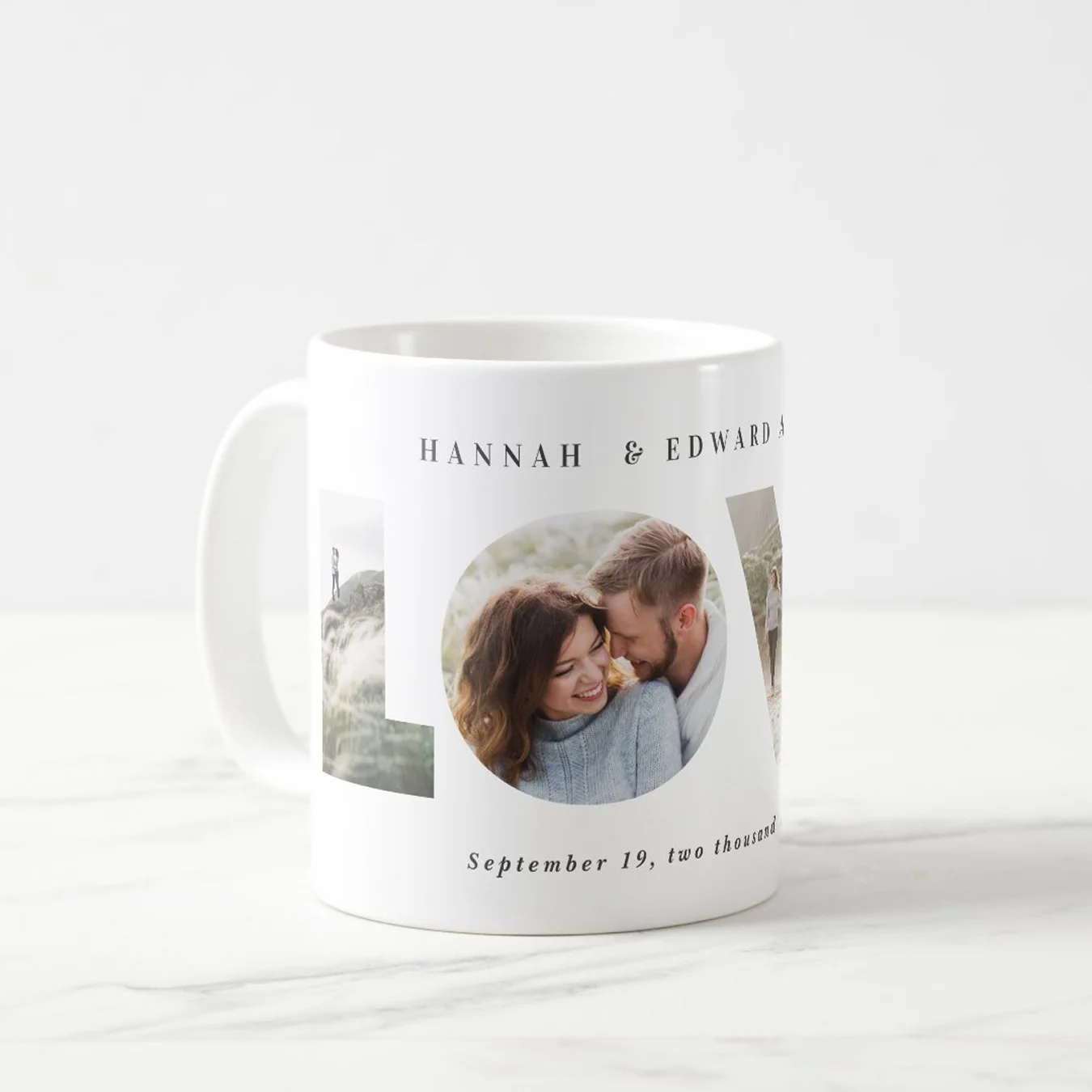 Modern personalised coffee mug
