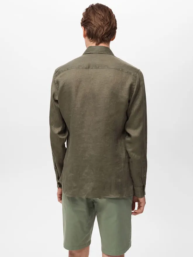 linen slim-fit shirt